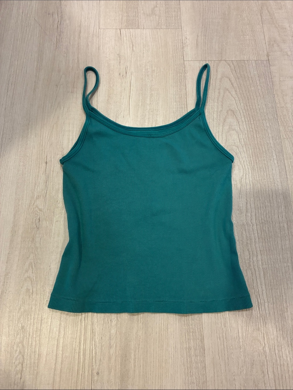 Brandy Melville Teal Ribbed Spaghetti Strap Camisole
